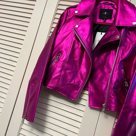 7 For All Mankind Metallic Pink Jacket - Picture 3 of 16